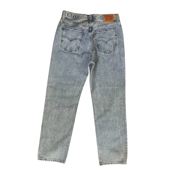 28 Levi’s Low Pro Straight Leg Denim Jeans Women’s Light Blue Gray Acid Wash - Picture 2 of 11